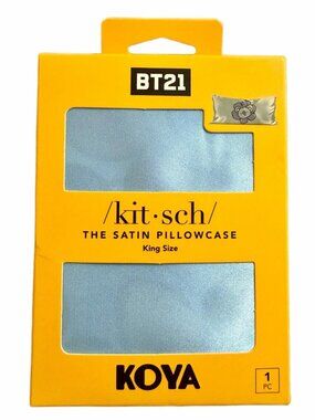 Kitsch x BT21 Koala KOYA Satin Floral King Pillowcase w/ Zipper New Line Friends